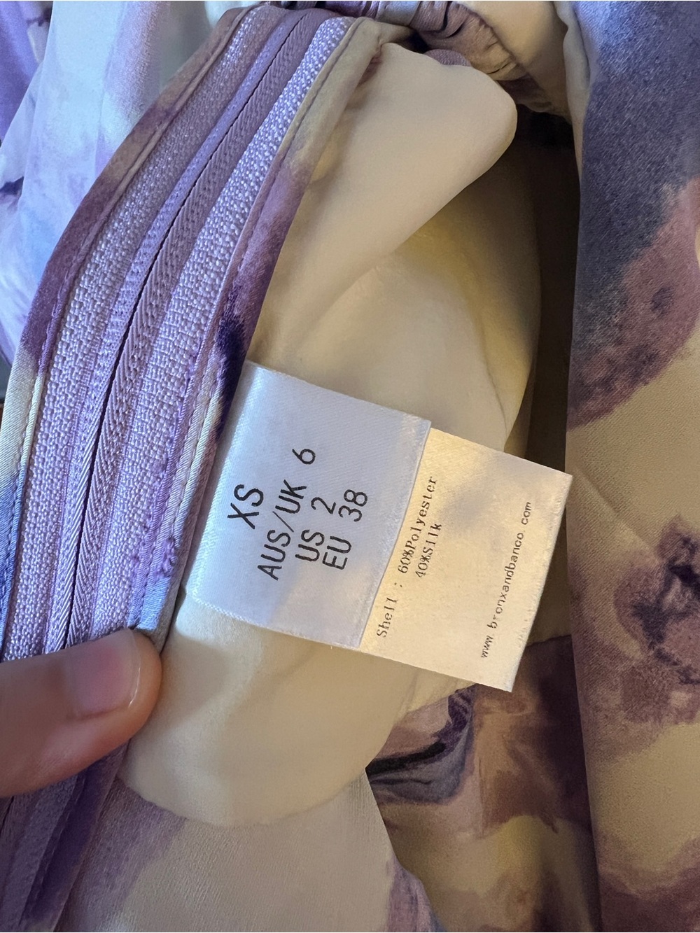 Bronx&Banco Lilac Wisteria Bedouin Satin Ruffle TasselEmbellished Mini Dress XS - Picture 15 of 17